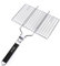 Qiluck Grillkorb tragbar und faltbar 430 Edelstahl BBQ Grillkorb Roast Grillrost Grill Basket für Fisch, Gemüse, Steak, Garnelen mit abnehmbarem Holzgriff und einfach Tragetasche