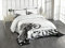 ABAKUHAUS Motorrad Tagesdecke Set, Motocross Racer, Set mit Kissenbezug Romantischer Stil, für Einzelbetten 170 x 220 cm, Dunkelgrau Weiß