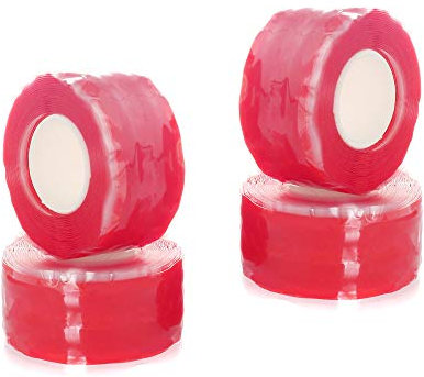 TUKA-i-AKUT 12m Nastro Autosaldante Silicone, Isolante Nastro Impermeabile Adesivo, Riparazione Sigillante da Tubi Idraulici, Cavi Elettrici. Resistente Alte Temperature, Rosso TKD5041 25mmx12m(4x3)
