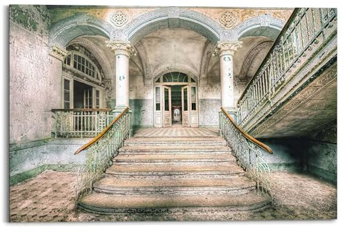 REINDERS Wandbild, Abandoned Entrance, Wohnzimmer, Bilder, Wanddeko, Room Decor, MDF, Grün, 60x90cm