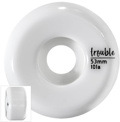 TROUBLE SKATEBOARDS Blank Wheels 53 mm Skateboard White Blanks (W1)