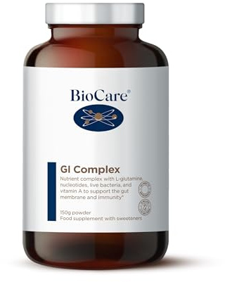 BioCare GI Complex, 150g Powder | Nutrient Blend with Vitamin A, C, Zinc, Ginger, L-glutamine and Live Bacteria