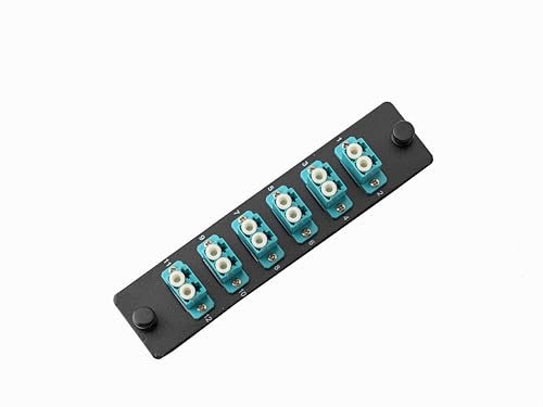 SpeedyFiberTX LGX-kompatibles Glasfaser-Patchpanel, 12 Fasern, geladen mit Aqua-LC-Kupplungsadaptern, 12-Faser-Ports mit gedruckten Portnummern, 1 Stück