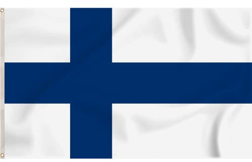 Storm&Lighthouse Bandiera della Finlandia Finlandia, bandiere europee 1,5 x 0,9 m con occhielli