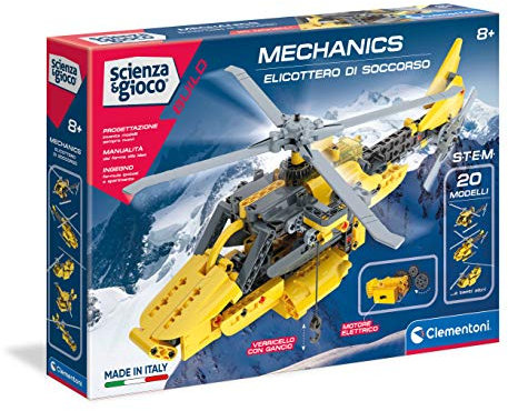 Clementoni- Laboratorio di Meccanica-Elicottero-Set Costruzioni (Versione in Italiano) -Made in Italy, 8 Anni+, 19176
