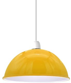LEDSone Metall-Lampenschirm 30 cm Hängelampenschirm gelb Hängelampenschirm Ersatz hängender Retro-Lichtschirm Lampenschutz Lampenschutz industrieller Hängelampenschirm Deckenlampenschirm