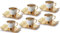 DEMMEX Turkish Greek Arabic Bosnian Espresso Cup Set for 6-18 Pieces Porcelain Cups (80ml) with Gold Metal Stands and Saucers Elegant Ottoman Chic White Gold