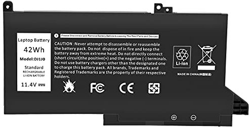 ASUNCELL 42WH DJ1J0 PGFX4 Batterie d'ordinateur Portable pour Dell Latitude 7280 7290 7380 7390 7480 7490 Batterie Lithium-ION 451-BBZL PGFX4 ONFOH DJ1JO Batterie 6 Cellules