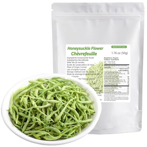 Dried Honeysuckle Buds Tea 50g Jin Yin Hua Flower Cool Taste | Blends And Beverages,Boasts A Sweet, Floral Aroma, Resealable Bag,Used For Making Teas, Soups, And Other Culinary
