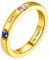 U7 personalisiert Damenring Herrenring 18k vergoldet Ehering Trauring Freundschaftsring mit Geburtsstein & 2 Namen Gravur Modeschmuck Accessoire für Hochzeit Geburtstag
