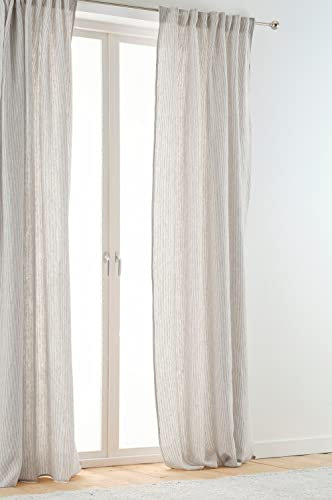 JOTEX Alina Multifunktionsgardine, 2 St. Grau/Naturweiß, 250 cm