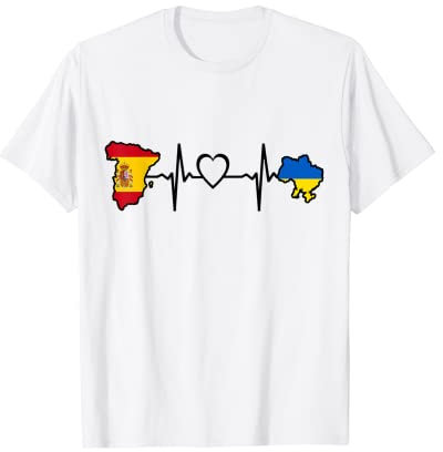 Bandera de España de Ucrania - Latido del corazón español de Ucrania Camiseta