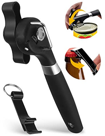 MOXTOYU 2 in 1 Can Openers That Work, Smooth Edge Ergonomic Handle Tin Openers, Easy to Use Can Openers for Seniors with Arthritis, Lightweight Tin Opener for Home and Kitchen, Baking Room, Camping