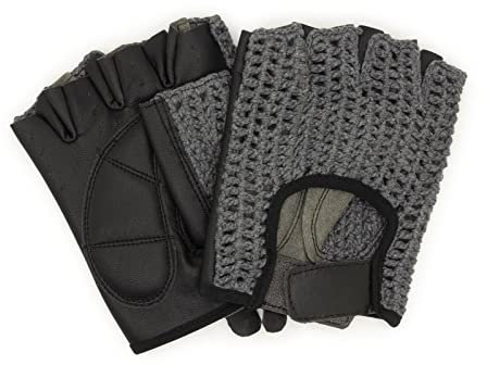 Adapter Universe Autofahrer Handschuhe Retro Vintage Leder Fingerlose Fahrerhandschuhe Fahrrad Grau