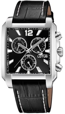 Lotus Herren Chronograph Chrono in der Farbe Schwarz mit Lederarmband, Gehäusedurchmesser: 38mm, 18851/4