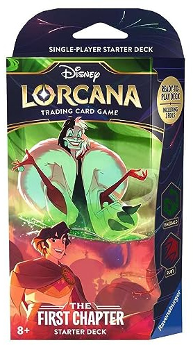 Ravensburger Disney Lorcana TCG Trading Cards Game for Adults and Kids Age 8 Years Up - Starter Set Emerald & Ruby - Deck Building