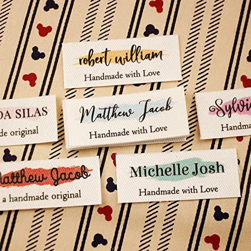Personalized Iron on Fabric Labels for Clothing, Custom Iron on Name Labels for Clothing, Iron on Name Labels for Clothing (60 pcs,20 x 50mm)