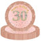 ATBEAMEN 16pcs Rose Gold 30th Birthday Paper Plates 9inch 30th Party Table Decor,30th Women Birthday Party Paper Plates 9 Tableware,Happy 30th Birthday Tableware Plate for Her,Women,30th Party Supplies