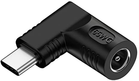 Chenyang Adaptador de carga USB C a CC de 5,5 x 2,1 mm para teléfono portátil, conector en ángulo de 90 grados