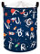Clastyle 45L Universum Weltraum Alphabet Planet Blau Baby Wäschekorb Rakete Rund Spielzeug Kleidung Aufbewahrungskorb für Kinderzimmer, 36x45 cm