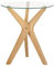 Beistelltisch Glas trasparent mit Holzbeinen hellbraun rund ø45 cm modern Valley