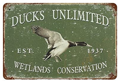 Ducks Unlimited Since 1937 Metall-Blechschilder für Männerhöhle, lustige Kunst, Wandschild, Küche, Bar, Schild, Café, Garage, Wanddekoration, hängende Dekoration