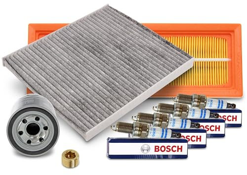 BESTPRICE Inspektionspaket Filterset mit 1x Ölfilter; 1x Innenraumfilter; 1x Luftfilter; 4x Zündkerzen Kompatibel mit FIAT 500 (312_), PANDA (169_), 500 C (312_),FORD KA (RU8)