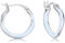 Opal Ohrringe 925 Sterling Silber Weiß Opal Ohrringe Hypoallergen Huggie Ohrringe Opal Schmuck Geschenke für Frauen Mädchen Geburtstag