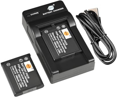 3.7V 1400mAh FNP-45 LI-40B LI-42B DSTE Li-Ionen Batterie(2-Pack) + Micro USB Ladegerät Kompatibel für Kodak KLIC-7006 LB-012,Olympus D-630 IR-300 FE-150 Stylus 700 TG-310 X-Serie Kameras