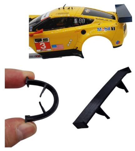 Blackslot Flexibler Spoiler – Carrera Zubehör für 132 Chevrolet Corvette C7.R, Carrera Bahn Tuning Ersatzteil Kleinteil im Maßstab 1:32
