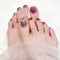 Ceboic 34Pcs Semi Cured Gel Toenail Strips, Soft Self-Adhesive Toe Nail Wraps, Long Lasting Salon Quality Gel Pedicure Stickers with Nail File & Wood Stick, UV/LED Lamp Required (Chameleon)
