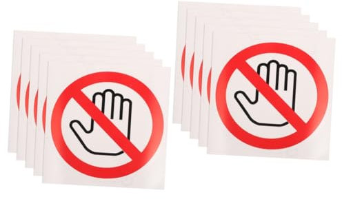SOLUSTRE Lot De 10 De Sécurité Adhésifs Sans Contact Autocollants D'Avertissement En Vinyle Veuillez Ne Pas Toucher Attention Danger Ne Pas Utiliser Le Panneau