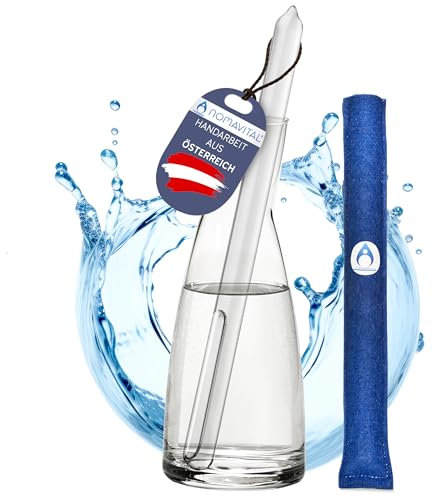 NOMAVITAL® Wasserbelebungs-Stab LANG | Energetisierung Vitalisierung | strukturiertes natürliches Edelsteinwasser | für Trinkwasserglas und -karaffe, Tee, Kaffee, Wein | mehr Balance und Harmonie