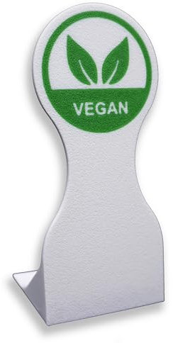 Kumetic 8 Stk. Tischaufsteller VEGAN, Kunststoff 3D-gedruckt, spülmaschinenfest, Buffet Aufsteller - Tisch Schild