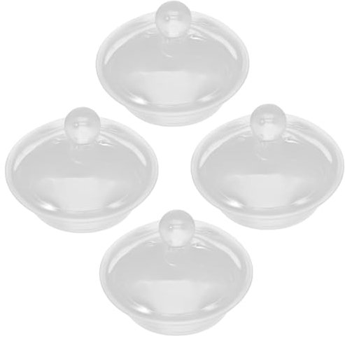 SHOWERORO 4er Satz Tassendeckel Glas Für Tee Kanne Abdeckung Haushalt Ersatz Deckel Für Gläser Transparent