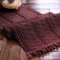 Weldomcor Burgunderrot Makramee Tischläufer Boho Baumwollflachs Tischläufer mit Quasten, Rechteckige Häkelspitze Mesh Leinen Tischdecke für Küche Vintage Bauernhaus Hochzeit Tabletop Dekor, 30x180cm