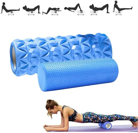 2x Rouleau de Massage Musculaire. Foam Roller pour Trigger Massage Physiothérapie. Rouleau Masseur pour les Jambes, le Dos, les Bras et Relâcher les Tensions Musculaires.33x14cm//29X10cm