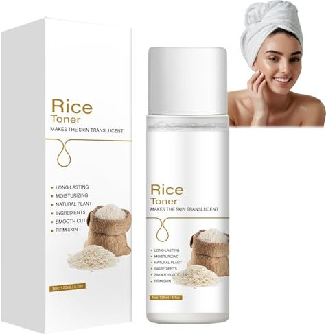 Hppsctink Tonique au riz, 120ml Tonique pour le visage au riz, Hydratation en Profondeur, Lotion Tonique Raffermissante et Adoucissante, Raffermissant, serum