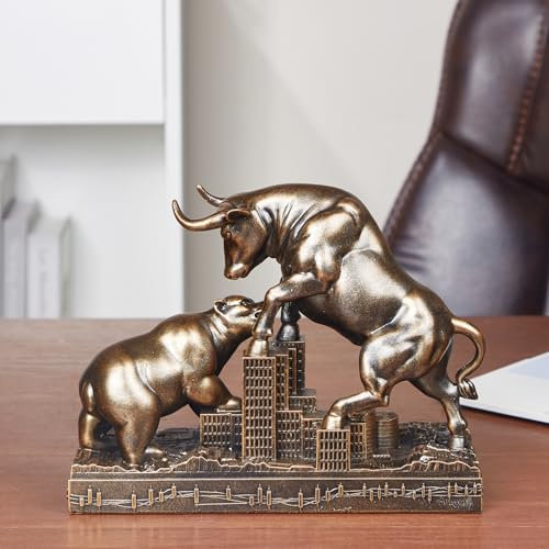 JXCBXJ Stier und Bär Statue,Polyresin Tier Dekor,Geschenke für Finanzanlageverwalter und Investoren,Geeignet FüR Schlafzimmer, Studie, Weinschrank, BüRo, Kunst Geschenk.