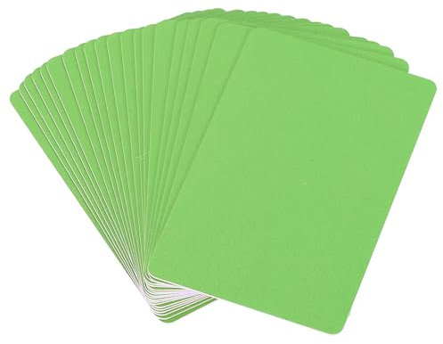 PATIKIL Leere PVC-Karten, 20er-Pack Inkjet-Plastik-ID-Karte CR80 30 MIL Weiße bedruckbare Visitenkarten, wasserdichter beidseitiger Druck für Foto-ID-Badge Inkjet-Drucker Matt, Grün