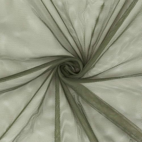 Softtüll Stoff, weicher Tüll, Tüllstoff als Meterware, Kostümstoff, Dekostoff, uni oliv (Länge am Stück: ab 100cm / Breite: 155cm) Oliv