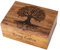 The Maryam Crafts Urnas de cremación funerarias personalizadas hechas a mano para cenizas humanas para adultos, urnas de entierro para columbario, árbol de la vida #2 (mediano, 8 x 6 x 3.5 pulgadas)