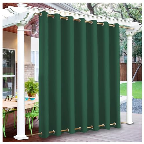 Mewkew Tende per Esterno Impermeabili Verde Tende da interno ed esterno per privacy Patio Antivento con Occhiello (superiore e inferiore) Tenda da Sole per Gazebo Pergola Veranda,182L × 244A cm