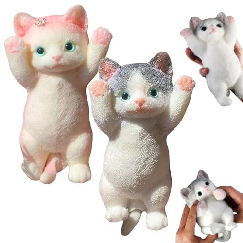 Niedlich Anti Stress Katze 2 Stück 13x7cm Taba Squishy Katze Toy Flexible Klebrig Quetschspielzeuge Klebrig Quetschspielzeug Cute Squeeze Für Mädchen Und Jungen Zum Entspannen