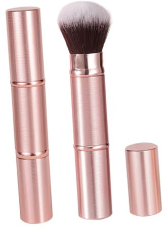 NIYANGLE 2pièces Brosse De Maquillage Rétractable à Double Tête Avec Capuchon Pinceau Portable Pour Fond De Teint Et Blush Outil Multifonctionnel Pour Yeux Et Joues