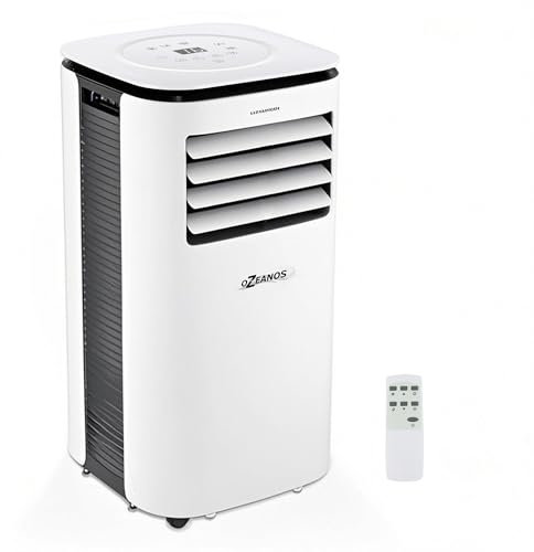 OZEANOS OT-AC-9000 Mobile AC Klimagerät mit Kühlleistung bis zu 9000 BTU/h, Leiser Betrieb unter 65 dB, Timer- und Sleep-Funktion, Kühl-Ventilator- und Entfeuchtungsmodus für Räume bis 90 m3