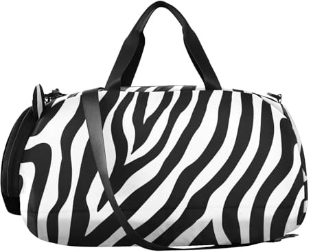 Kinder Sporttasche Zebra-Druck Reisetasche Tasche für Sport Fitness Reisen Trainingstasche Gym Bag