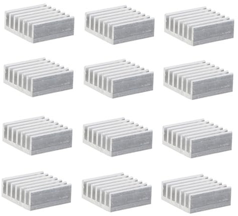 Operitacx 24 Pcs Small Aluminum Heatsink Cooling Kit Chip Heat Sink with Adhesive Glue for Ic Chip Cooling Lightweight Design for Electronics LED Devices