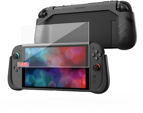 KIWIHOME P2 Shield Coque Dockable pour Switch 2 2025, avec Protège-Écran | Coque Ergonomique avec Verre Trempé 9H & Cadre de Pose, Uniquement pour Switch 2 (Sortie 2025, 7,9)