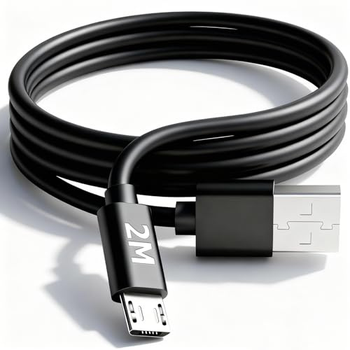 QZBBT Old Tablet Charger Micro USB Cable 2M Old Android Charger Cable USB A to Micro USB Phone Charging Cord Compatible Galaxy Tab A/S/S2/4/3/E, S/S2/S3/S4/S5/S6/S7/F, Note 2/3/4/5,A3/A5/A7,J3/J5/J7